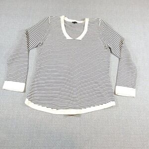 Talbots Sweater Womens Large‎ Petite Ivory Blue Ladies Top LP